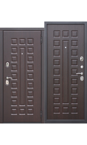 Входная металлическая дверь 10 см МОНАРХ МДФ/МДФ Венге с МДФ панелями