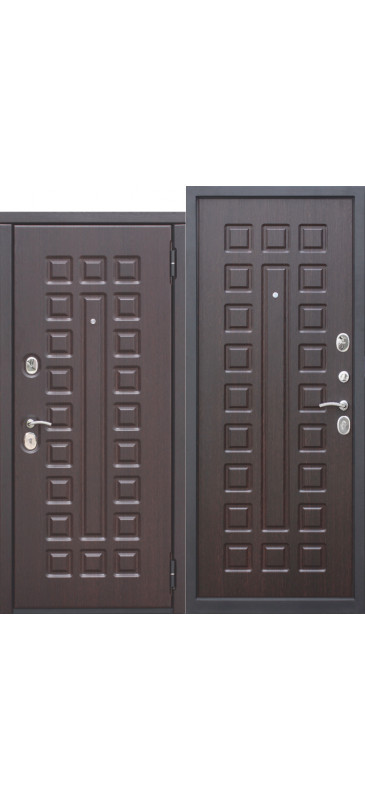 Входная металлическая дверь 10 см МОНАРХ МДФ/МДФ Венге с МДФ панелями - фото
